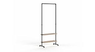 PIPE HS-105 Kleiderständer Industrial | 91x211x45 cm | eiche holzfurniert/schwarz