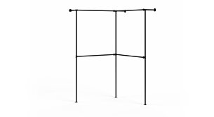PIPE W-201 Corner clothes rail system | black