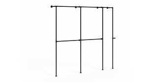 PIPE W-250 Kleiderstangensystem | 236x210x31 cm | schwarz