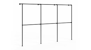 PIPE W-301 Kleiderstangensystem | 333x210x31 cm | schwarz