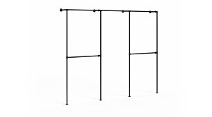 PIPE W-302 Kleiderstangensystem | 268x210x31 cm | schwarz