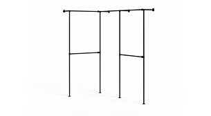 PIPE W-302 Kleiderstangensystem Ecke | 120/203x210x31 cm | schwarz