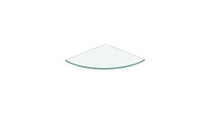 SLIM Glass Corner Shelf Board | 250x250x6 mm | frosted