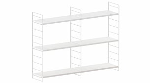 STEP L-2x2 Hängeregalsystem | 124x90x27 cm (LxHxT) | weiß