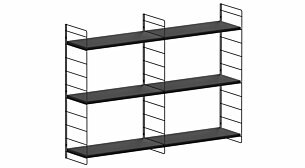 STEP L-2x2 Hängeregalsystem | Dekor schwarz