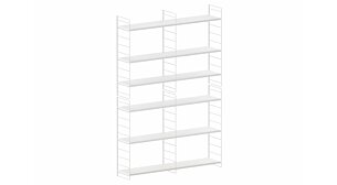 STEP L-2x5 Hängeregalsystem | 124x180x27 cm (LxHxT) | weiß