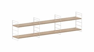 STEP L-3x1 Hängeregalsystem | 185x45x27 cm (LxHxT) | eiche holzfurniert/weiß