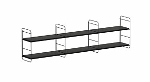 STEP L-3x1 Hängeregalsystem | 185x50x27 cm (LxHxT) | schwarz