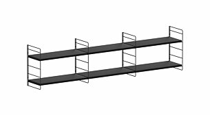 STEP L-3x1 Hängeregalsystem | Dekor schwarz
