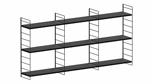 STEP L-3x2 Hängeregalsystem | 185x90x27 cm (LxHxT) | schwarz