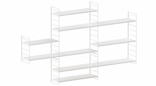 STEP MIX-3x4 Stepped Shelf | 224x135x27 cm (LxHxD) | Decor white