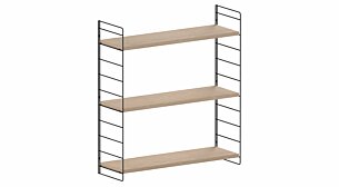 STEP XL-1x2 Hängeregalsystem | 83x90x27 cm (LxHxT) | eiche holzfurniert/schwarz