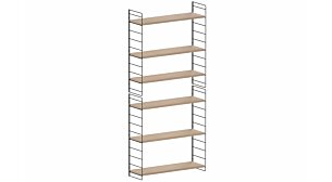 STEP XL-1x5 Hängeregalsystem | 83x180x27 cm (LxHxT) | eiche holzfurniert/schwarz