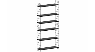 STEP XL-1x5 Hängeregalsystem | 83x180x27 cm (LxHxT) | schwarz