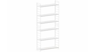 STEP XL-1x5 Hängeregalsystem | 83x180x27 cm (LxHxT) | weiß