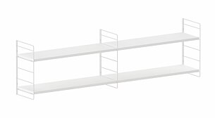 STEP XL-2x1 Hängeregalsystem | 164x45x27 cm (LxHxT) | weiß