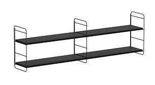 STEP XL-2x1 Hängeregalsystem | 164x50x27 cm (LxHxT) | schwarz