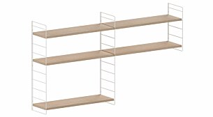 STEP XL-2x2 Stufenregal | 164x90x27 cm (LxHxT) | eiche holzfurniert/weiß