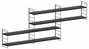 STEP XL-3x2 Stufenregal | Dekor schwarz