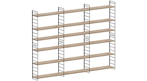 STEP XL-3x5 Hängeregalsystem | 245x180x27 cm (LxHxT) | eiche holzfurniert/schwarz