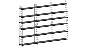 STEP XL-3x5 Hängeregalsystem | 245x180x27 cm (LxHxT) | schwarz