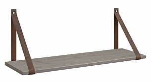 VINTAGE+LOOP Lederriemen Regal | 80x20 cm | kiefer grau/braun
