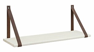 VINTAGE+LOOP Lederriemen Regal | 80x20 cm | kiefer weiß/braun