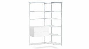 WALK-IN D-208 Schranksystem Ecke | 128/84x200x45 cm | weiß