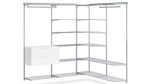 WALK-IN D-408 Schranksystem Ecke | 208/164x200x45 cm (LxHxT) | weiß/grau