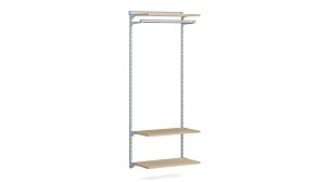 WALK-IN L-100 Opbergsysteem | 85x200x43 cm | eik/grijs