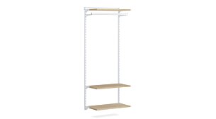 WALK-IN L-100 Regalsystem | 85x200x43 cm | eiche/weiß