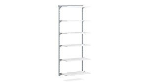 WALK-IN L-101 Regalsystem | 85x200x43 cm | weiß/grau
