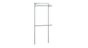 WALK-IN L-103 Wall Mounted Coat Rack | 85x200x43 cm | white/grey