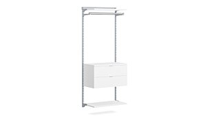WALK-IN L-104 Wardrobe System | 85x200x45 cm | white/grey