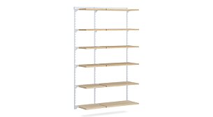 WALK-IN L-151 Regalsystem | 130x200x43 cm | eiche/weiß