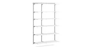 WALK-IN L-151 Regalsystem | 130x200x43 cm | weiß/grau