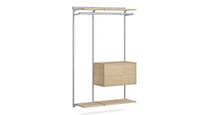 WALK-IN L-154 Wardrobe System | 130x200x45 cm | oak/grey