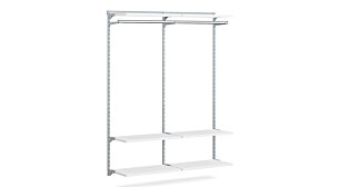 WALK-IN L-200 Wardrobe Shelving | 165x200x43 cm (LxHxD) | white/grey