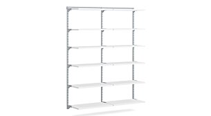 WALK-IN L-201 Regalsystem | 165x200x43 cm | weiß/grau