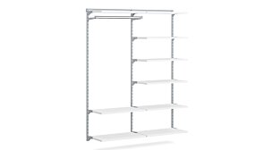 WALK-IN L-202 Wardrobe Shelving | 165x200x43 cm | white/grey