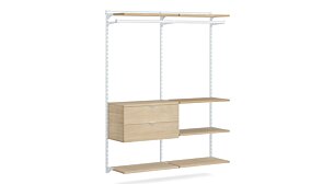 WALK-IN L-205 Schranksystem | 165x200x45 cm | eiche/weiß