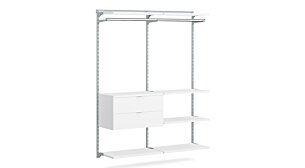 WALK-IN L-205 Schranksystem | 165x200x45 cm | weiß/grau