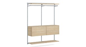 WALK-IN L-206 Schranksystem | 165x200x45 cm | eiche/grau