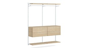 WALK-IN L-206 Schranksystem | 165x200x45 cm | eiche/weiß