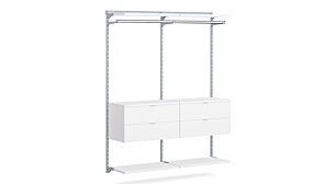 WALK-IN L-206 Wardrobe System | 165x200x45 cm (LxHxD) | white/grey