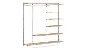 WALK-IN L-252 Wardrobe Shelving | 215x200x43 cm (LxHxD) | oak/grey