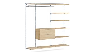 WALK-IN L-254 Schranksystem | 215x200x45 cm | eiche/grau