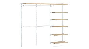 WALK-IN L-303 Regalsystem Kleiderschrank | 250x200x43 cm | eiche/weiß