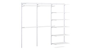 WALK-IN L-303 Regalsystem Kleiderschrank | 250x200x43 cm | weiß