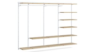 WALK-IN L-351 Regalsystem Kleiderschrank | 295x200x43 cm | eiche/weiß